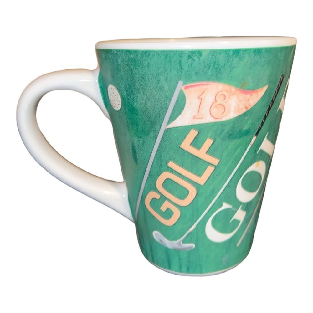 Clubhouse Collection Mug Golf Balls Tees Green Collector's 4.5" Coffee Mug